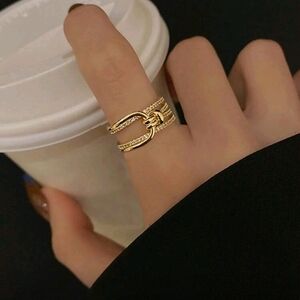 NEW! 14K Gold Plated CZ Cubic Zirconia Open Ring